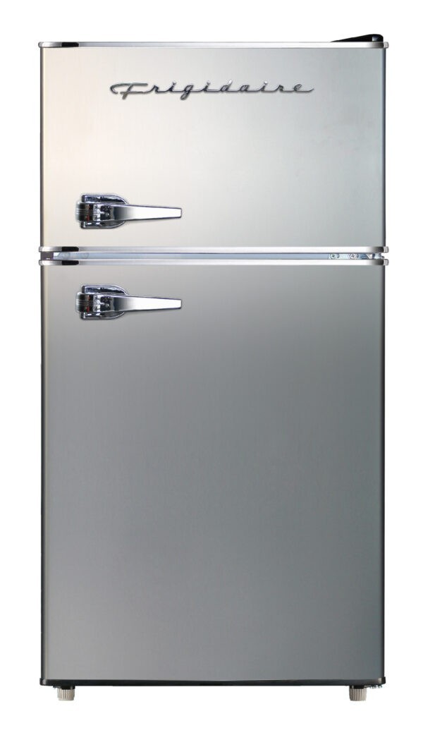 Frigidaire Retro 3.2 Cu Ft Stainless Steel Refrigerator Separated Top Freezer