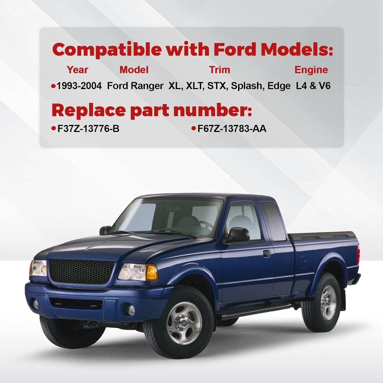 Dome Light Assembly with Cover For Ranger 93-04 F37Z-13776-B F67Z13783AA