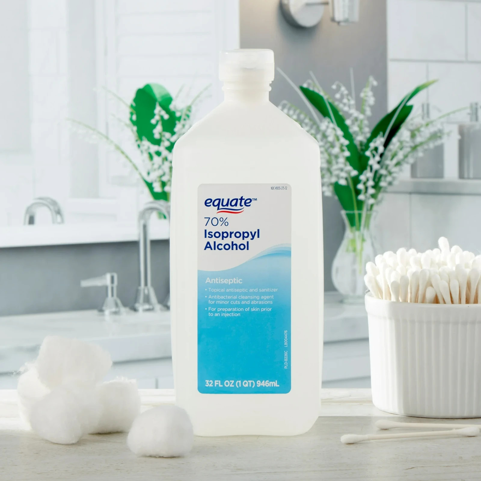 Equate 70% Isopropyl Alcohol Antiseptic, 32 fl oz (3 Pack)