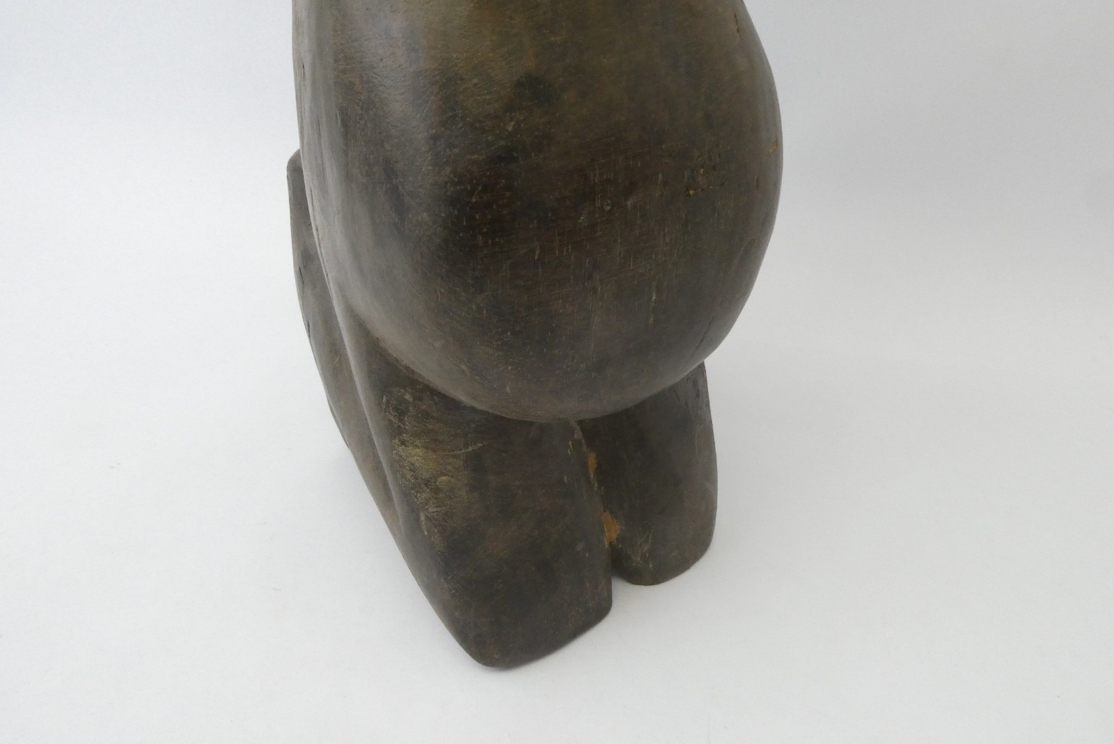 African Carved Wood Fertility Figure Mother & Child Sculpture 15.75"