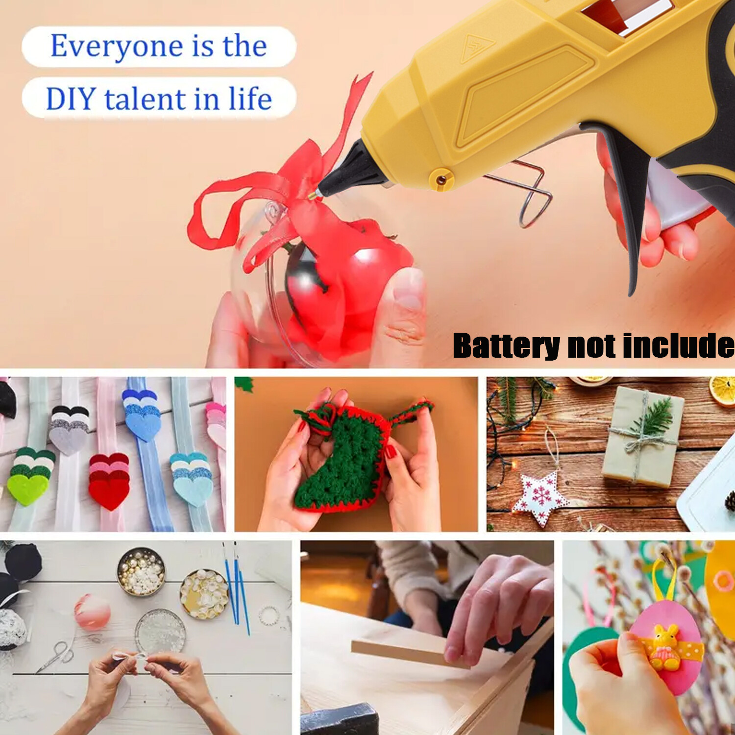 Cordless Hot Melt Glue Gun For Dewalt 18/20v Max Li-Ion Battery w/10 Sticks US