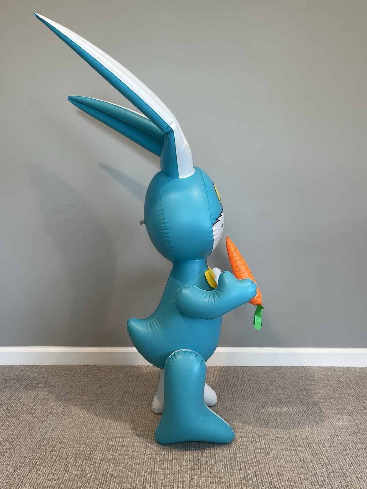 Vintage Dudley’s Inflatable Bosley Bunny 60” Blue Easter Bunny Decoration