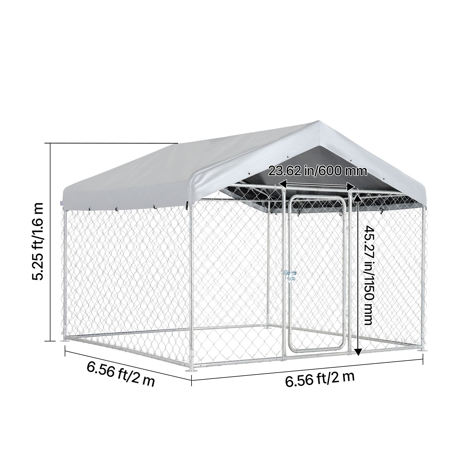 Uimoso Spacious Outdoor Dog Kennel with Lockable Door & Weatherproof Cover