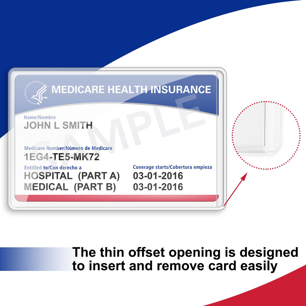 32 Pack PVC Medicare Card Holder Protector Sleeves For Credit Card Business Card