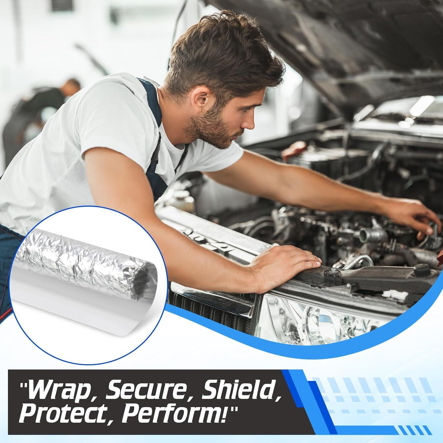 1/2"ID Adjustable Silver Wire Heat Shield For Car & Auto Wire Loom Line Cable