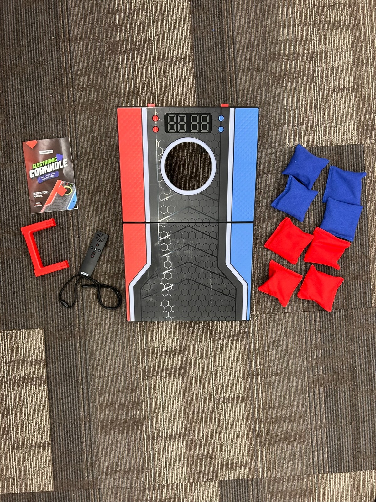 Electronic Cornhole Board Set, Remote, Cancellation Scoring System - OPEN BOX