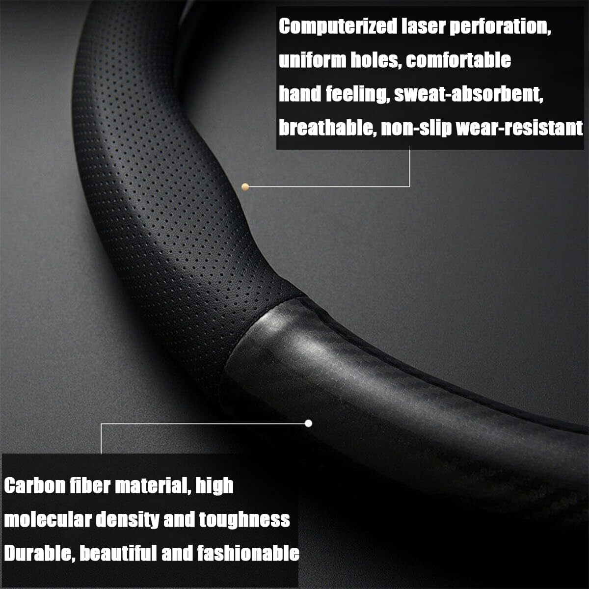 Car Steering Wheel Cover Large-Size for Ford F150 F250 F350 Super Duty 15.5-16''