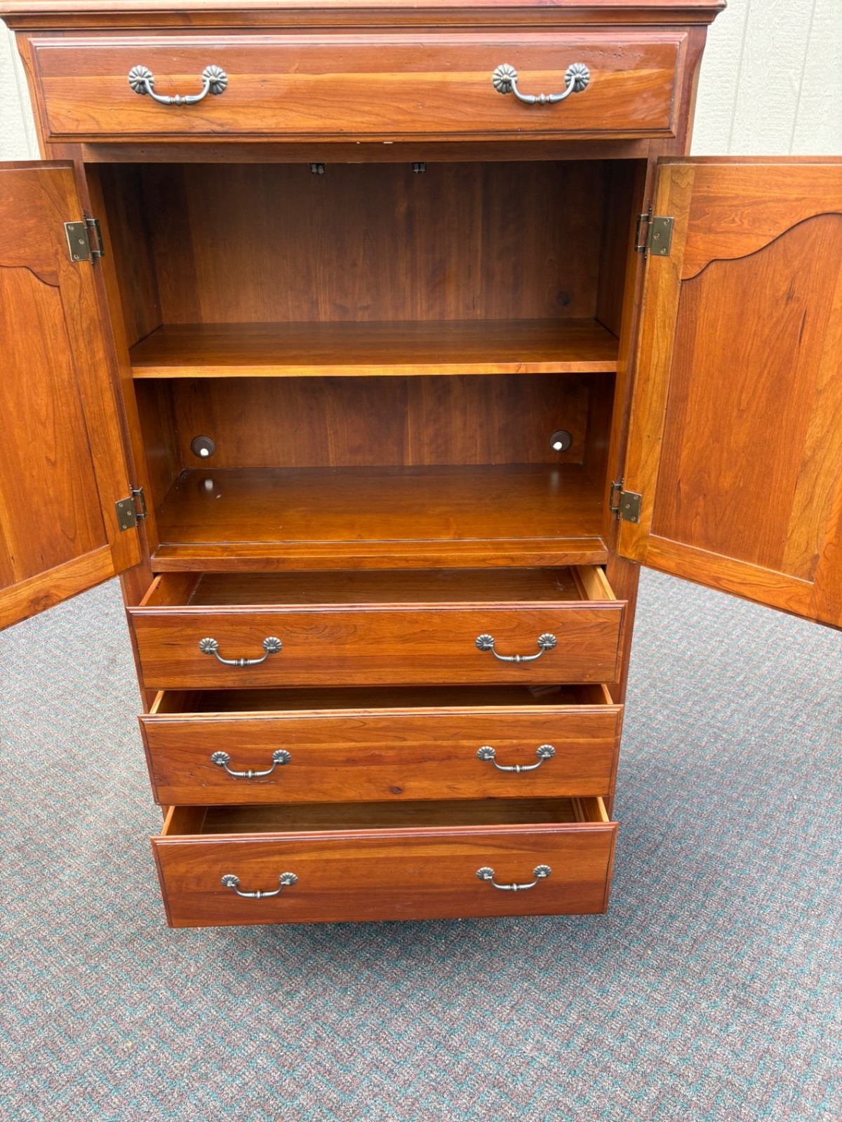 67581 Ethan Allen MAISON Cherry High Chest Dresser with Elegant Hardware