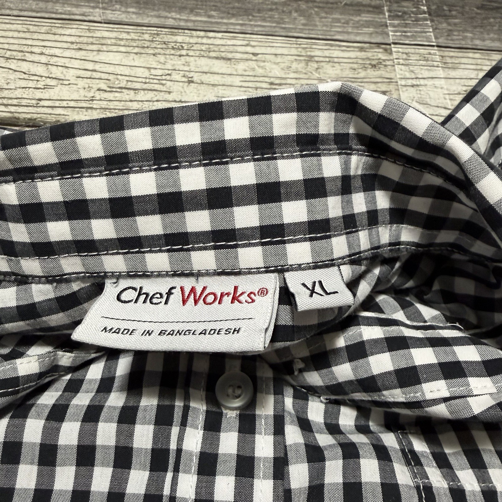 Chef Works Gingham Plaid Button Up Shirt Women’s XL The Pike Brewing Co Seattle