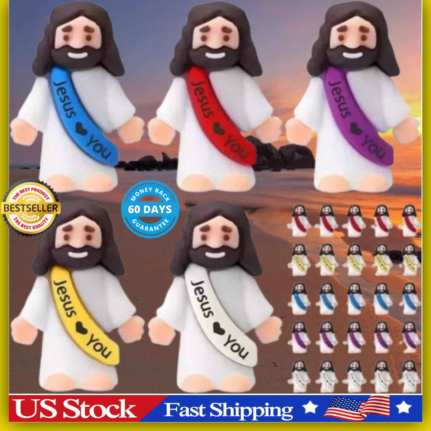 25 P Little Jesus Figures Original Design Jesus Love You Mini Rubber Jesus #/##