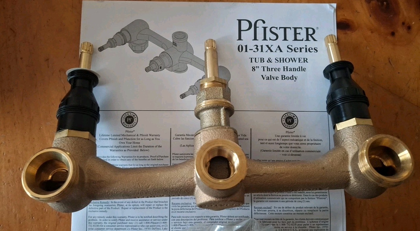 Pfister Rough-In Valve Body and nuts 01-31XA