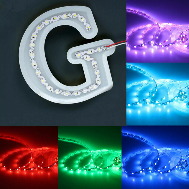 16FT S Shape Sign SMD 2835 300 LED Strip Light DC12V Flexible Lamp Easy Bend 6mm