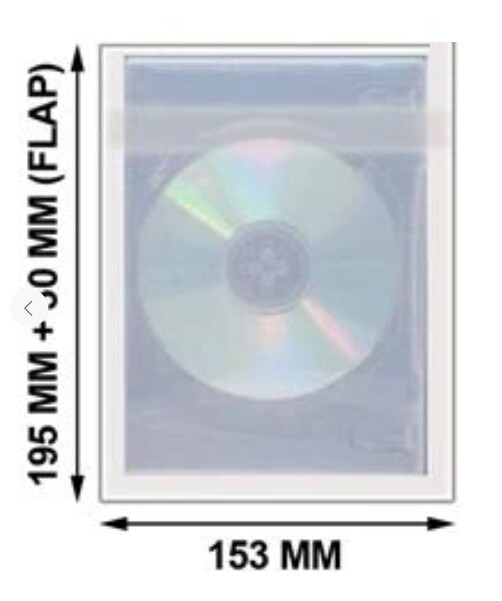 100 CD DVD Disc Cases 14mm Resealable Plastic Bags Wrap Sleeves Xbox Wii PS2