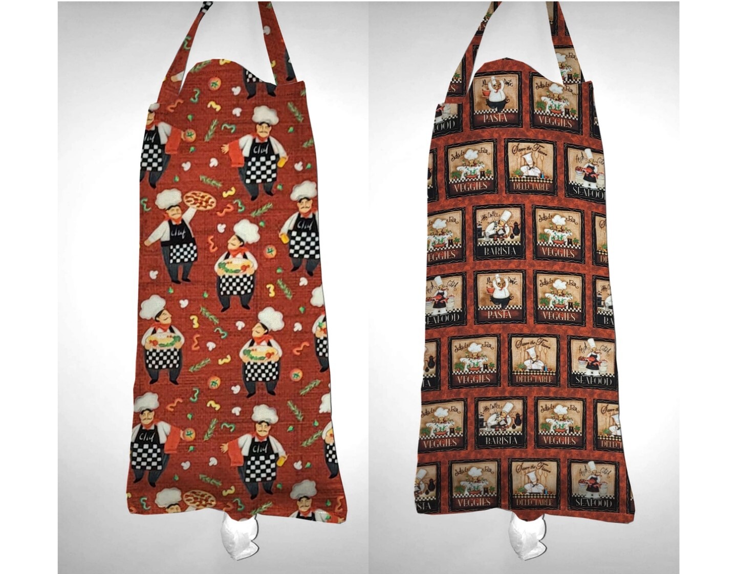 Fat Chefs Plastic Grocery Shopping Bag Holder (2 Patterns Available)