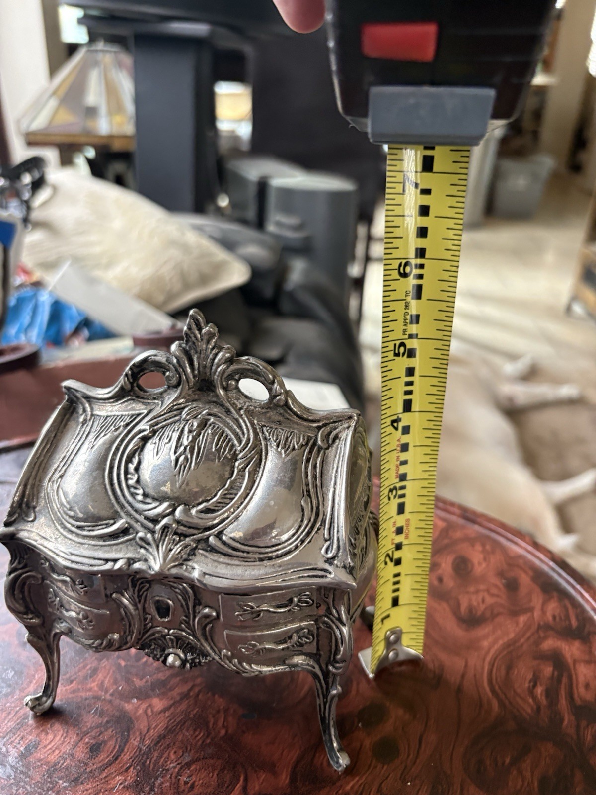 vintage chest of drawers jewelry box Silver