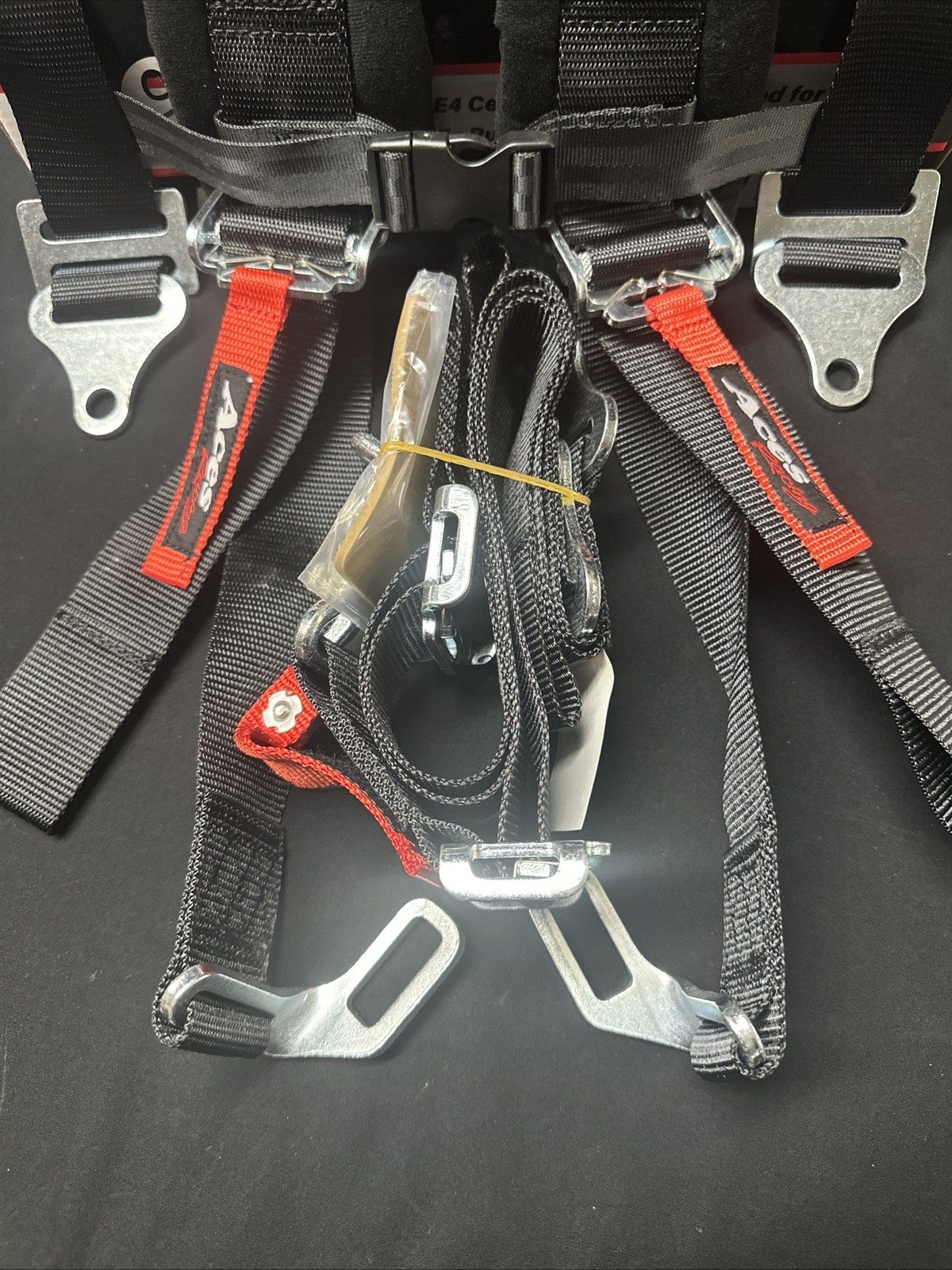 NEW Aces Racing 5 Point Harness With 2 Inch Padding E4 Certified BLACK