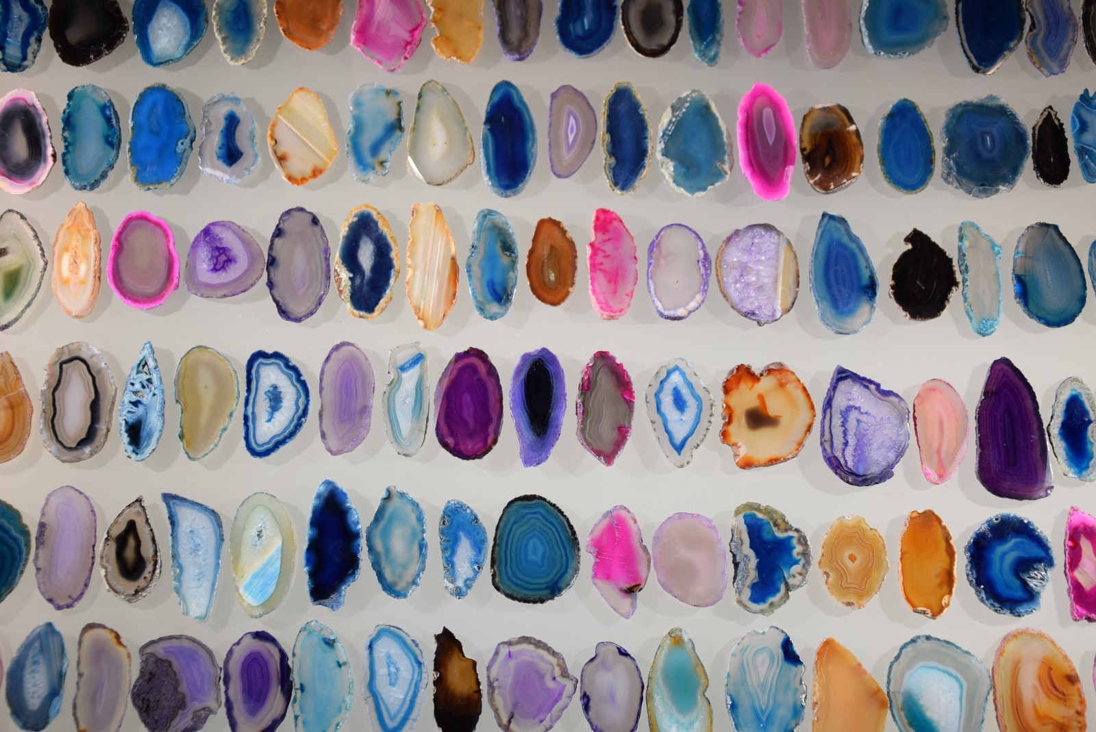 Agate Geode Slab Lot of 50 Quartz Polished Both Sides Agate Geode Slices Lot #4