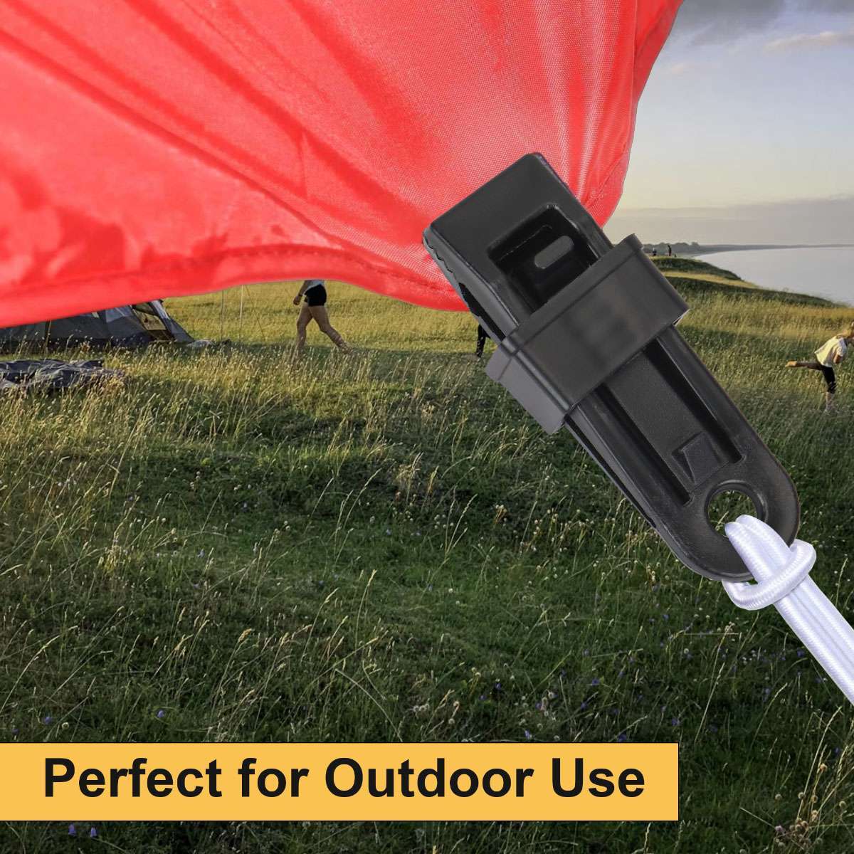 10/20 Adjustable Heavy Duty Lock Grip for Tarp & Shade Cloth Plastic Clips Black