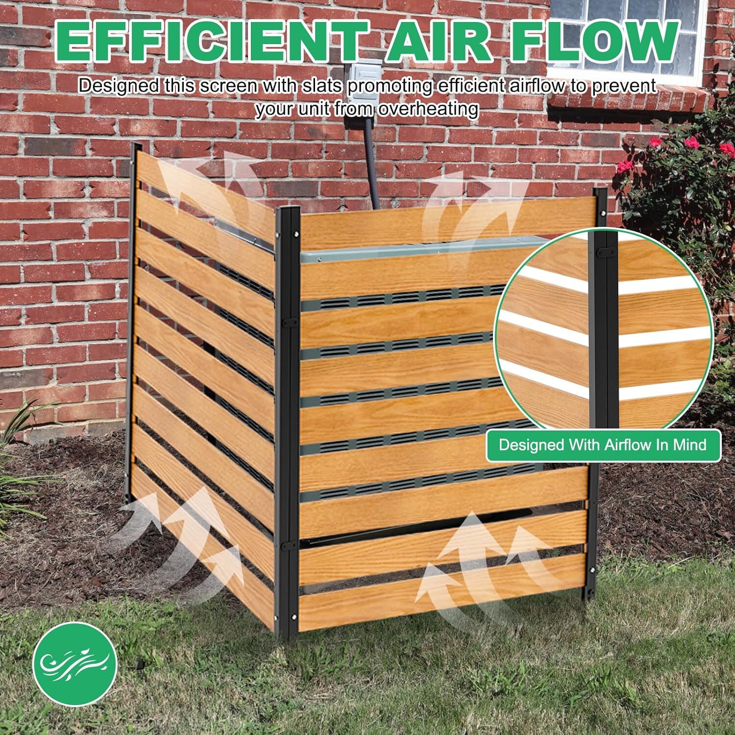 NAIZEA Air Conditioner Fence Privacy Fence Screen Trash Can Enclosure Metal Post