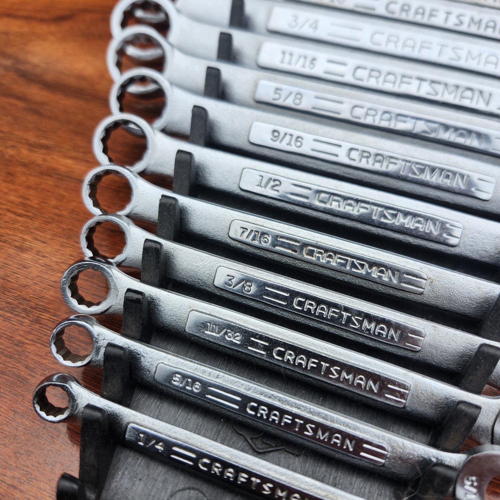 Craftsman SAE Combination Wrench Set USA 12 Pt 1/4" -1- 1/4" 17 Tools All VV Ser