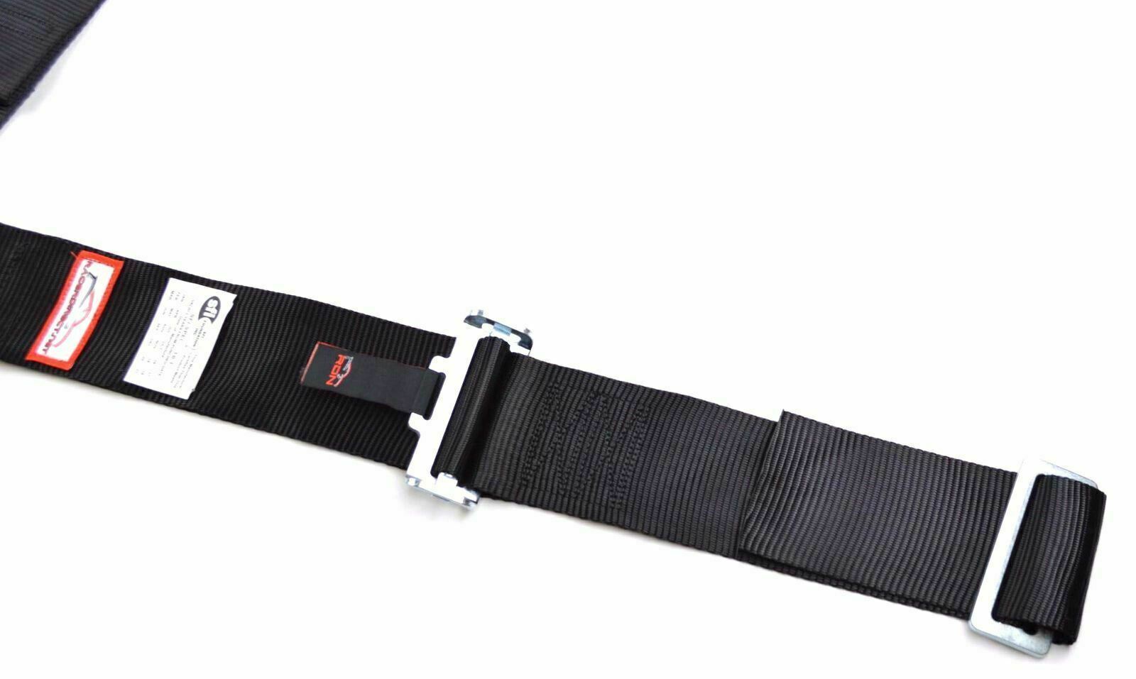 DRAGSTER RACING HARNESS WITH STERNUM STRAP & NECK DEVICE EQUIPPED SFI 16.1 BLACK