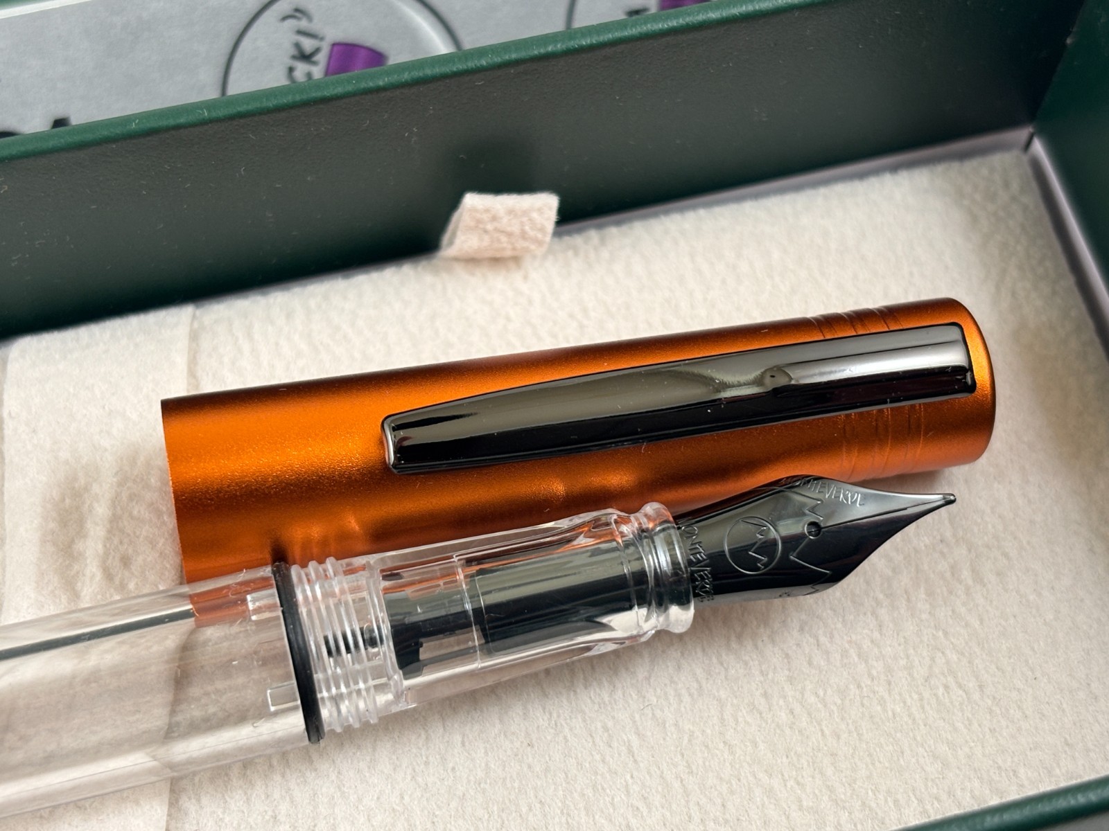 Judd's NEW Monteverde MP1 Lock It Piston Foxy Orange Fountain Pen w/Medium Nib