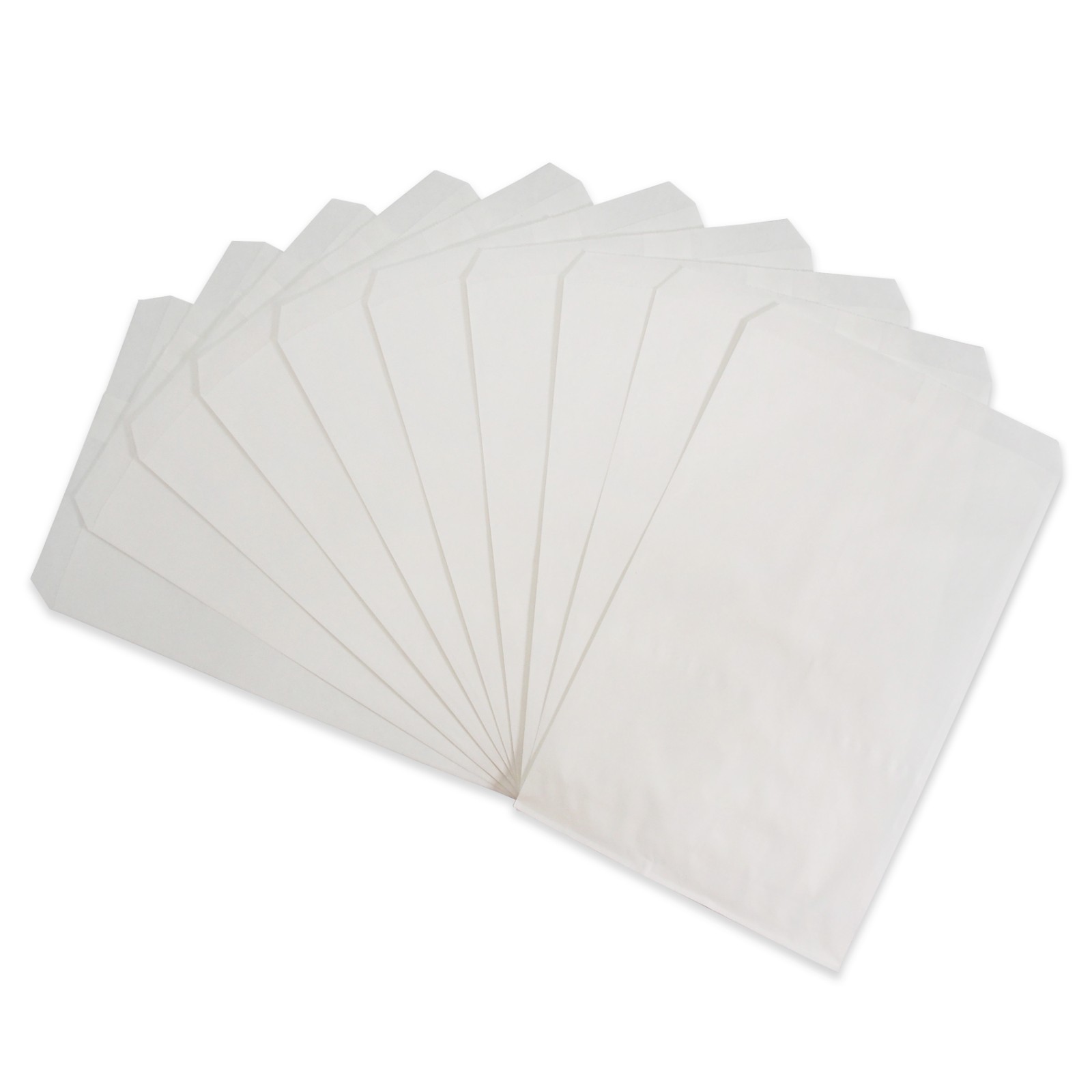 Plain White Flat Paper Bags 4x6 5x7 6x9 8.5x11 10x13 12x15 - 50 or 100 Pack Gift