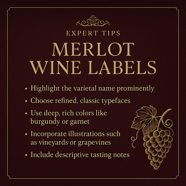 LD Carlson Merlot Wine Labels 30 ct