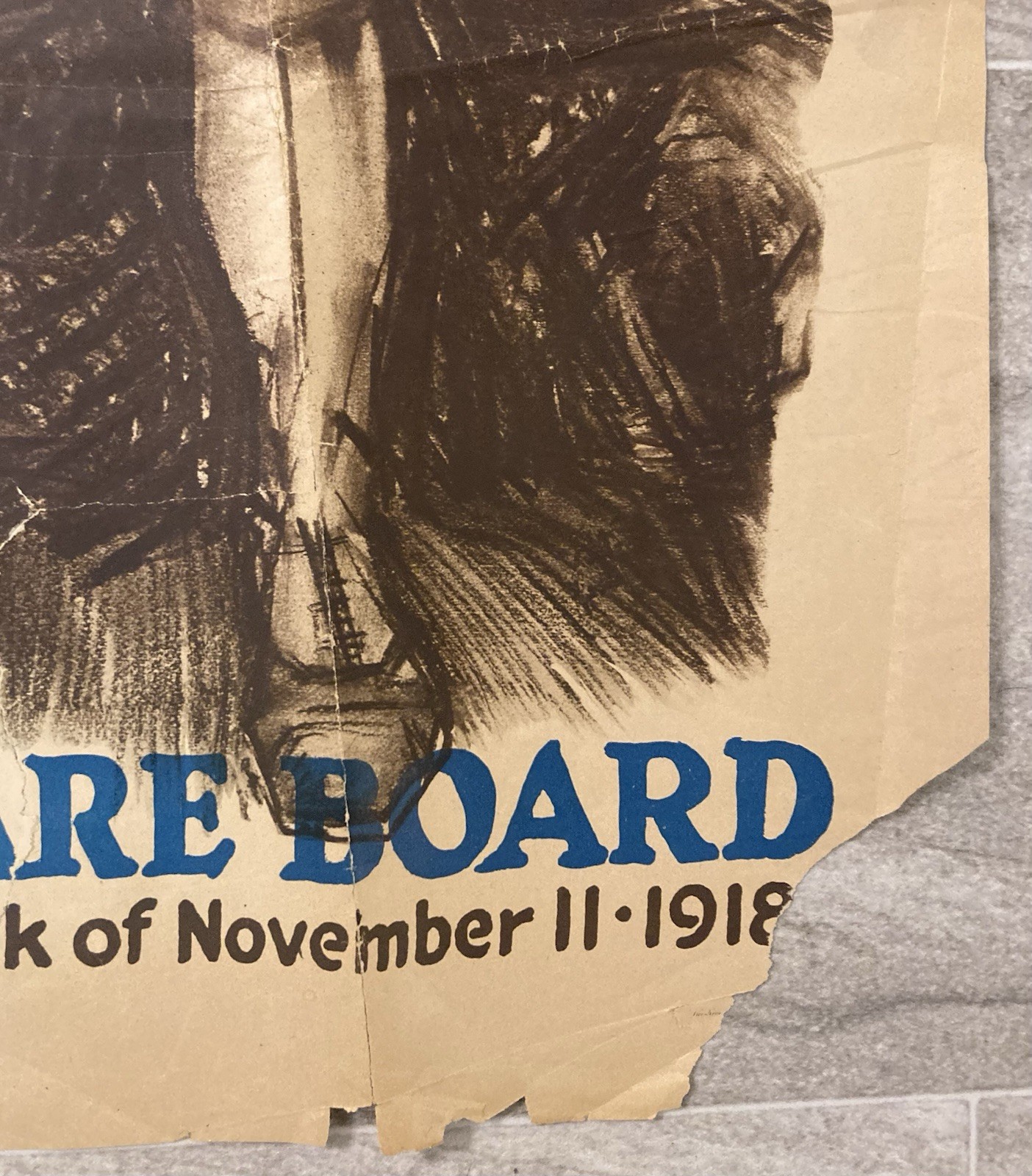 ORIGINAL 1918 WW1 UNITED STATES MILITARY POSTER CIVILIANS JEWISH WELFARE BOARD