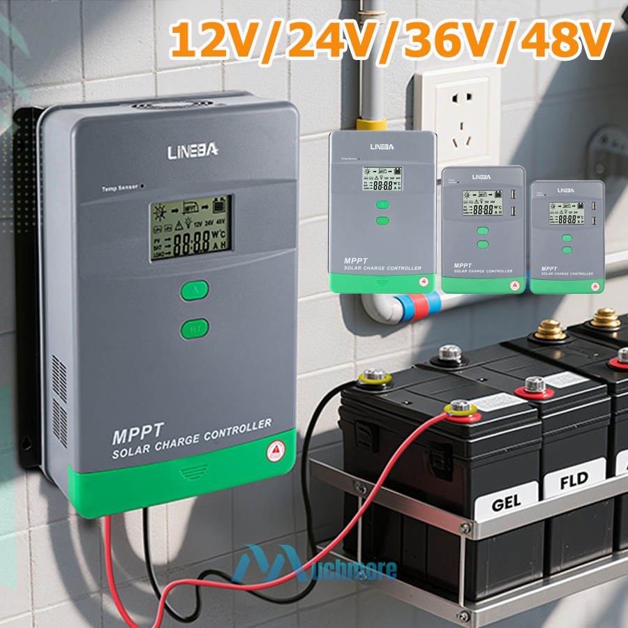 MPPT 100A/60A/30Amp Solar Panel Battery Charger Controller 12V 24V 36V 48V Auto