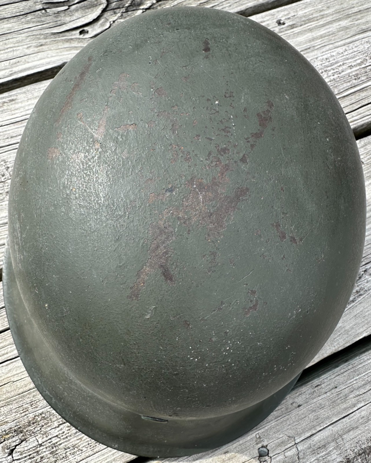Original German M42 Combat Helmet Stahlhelm - Ex Snow Camo!