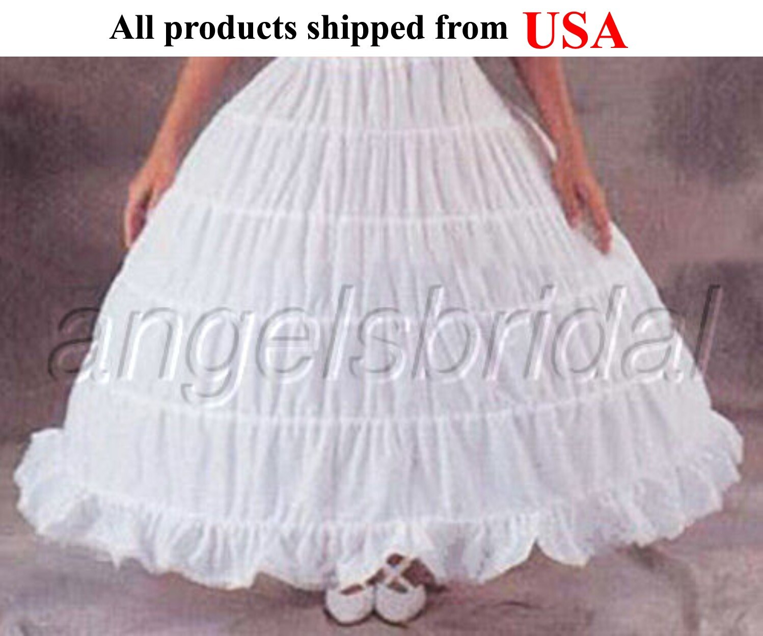 Premium Quality Cotton 5-Hoop Bridal Prom Halloween Costume Petticoat Skirt Slip