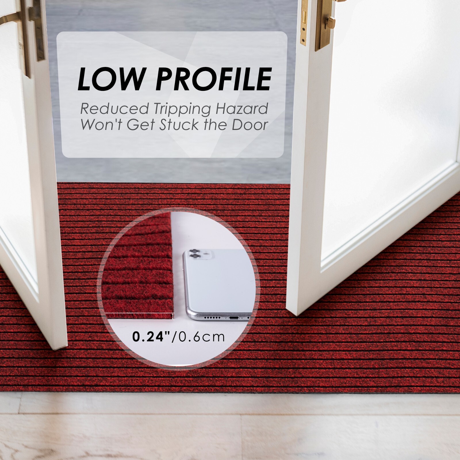 Runner Rug 2 x 6, 3 x 10 ft Hallway Non Slip Rubber Rugs for Kitchen Carpet