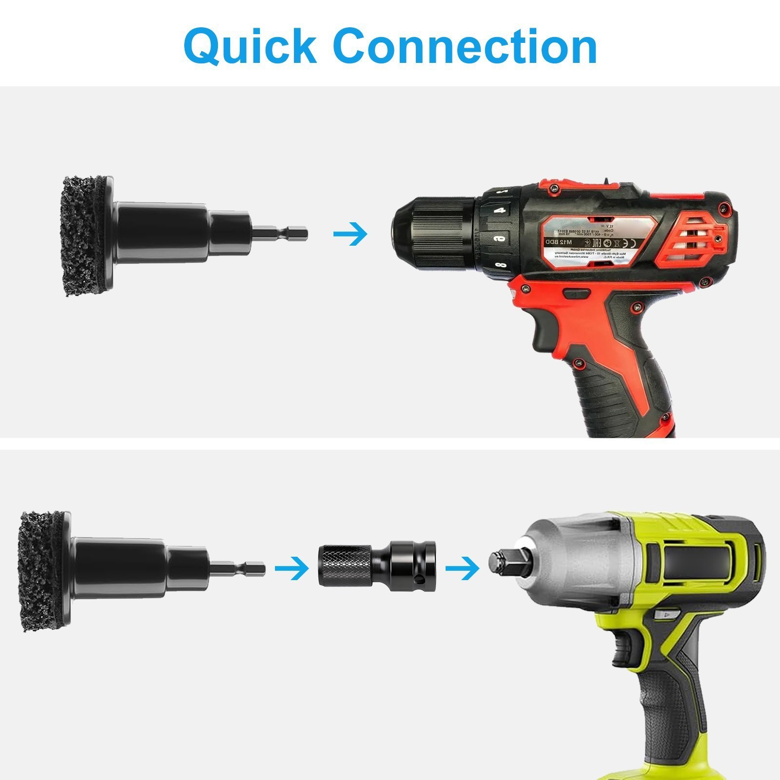 12in1 Wheel Stud Hub Cleaner Rust Removal Kit For Brake Disc Polishing Grinding