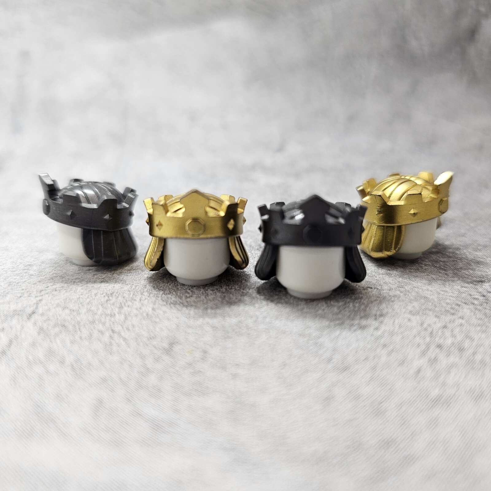 4pack Custom Crown Gold Gray Blocks Accessories for  Minifigures B8cr77