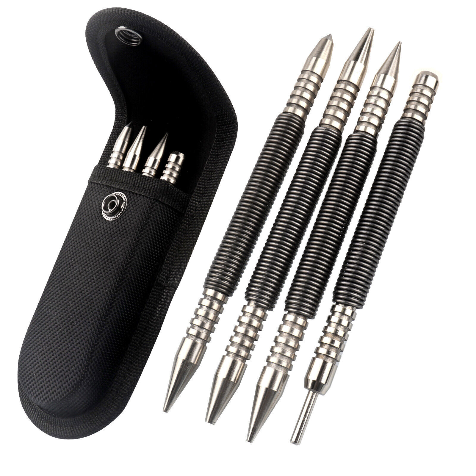 Spring Loaded Nail Set,4pcs Dual Head Nail Setter, Door Hinge Pin Punch Remover