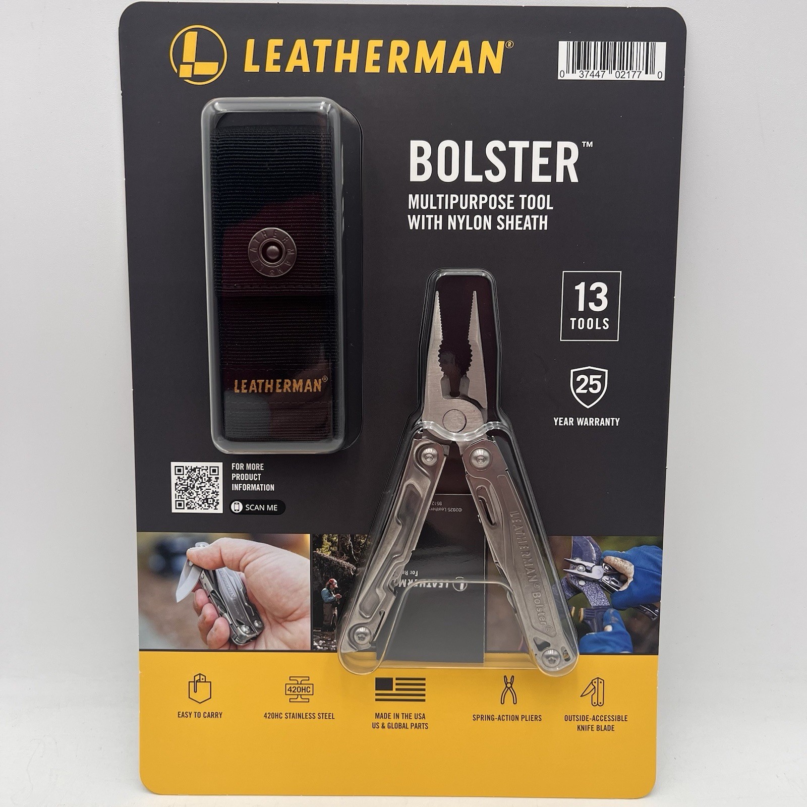 Leatherman Bolster Multipurpose Tool Nylon Sheath Stainless 13 Tools in 1 New