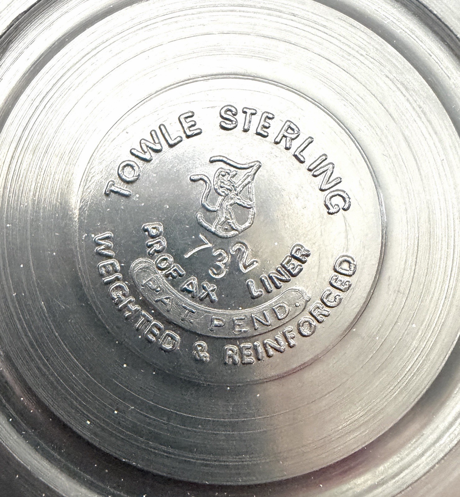 Vintage TOWLE Sterling Weighted Candlestick Pair, Etched glass Shades, 12 1/2”