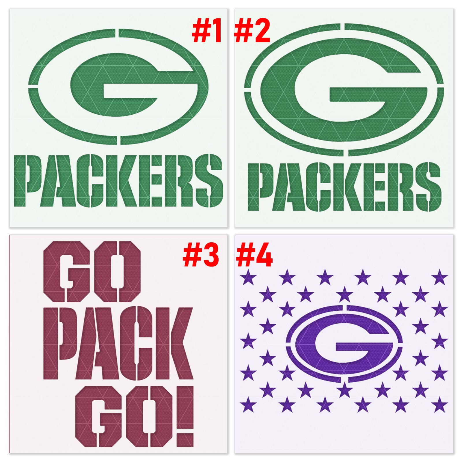 Green Bay Packers Stencil – Reusable Mylar 10 Mil – Football Craft Template