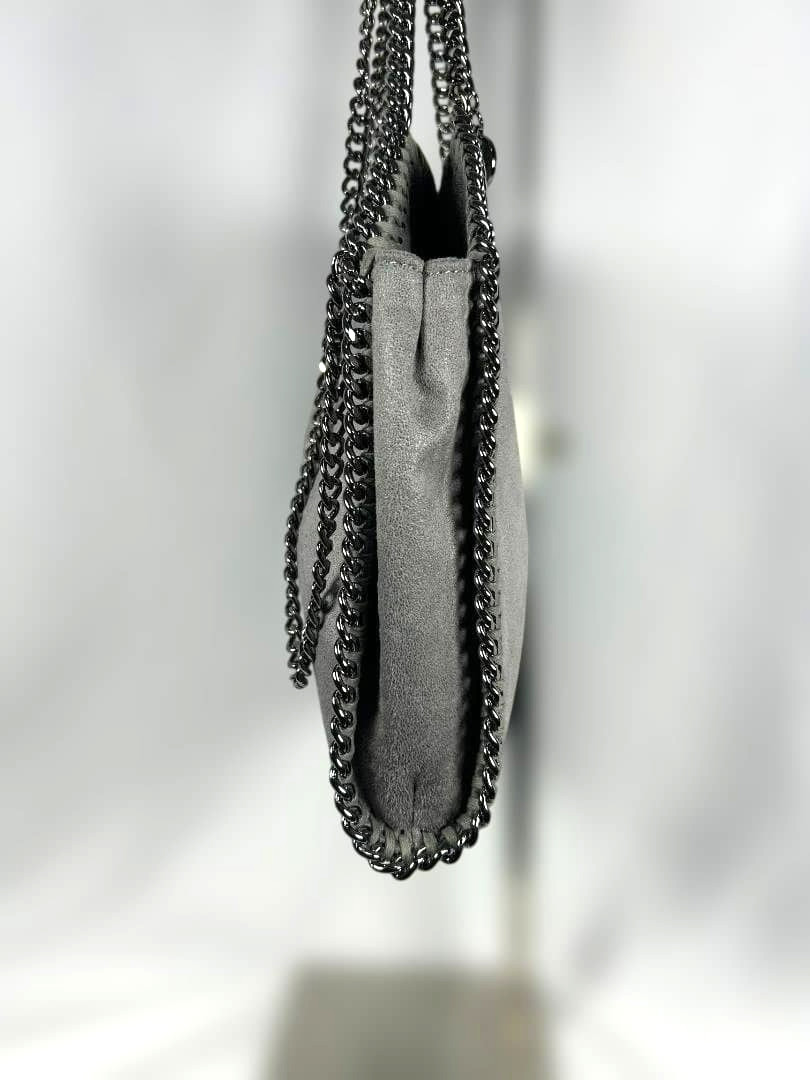 Stella McCartney Falabella Mini Gray Silver Women Tote Bag Shoulder Bag 129404