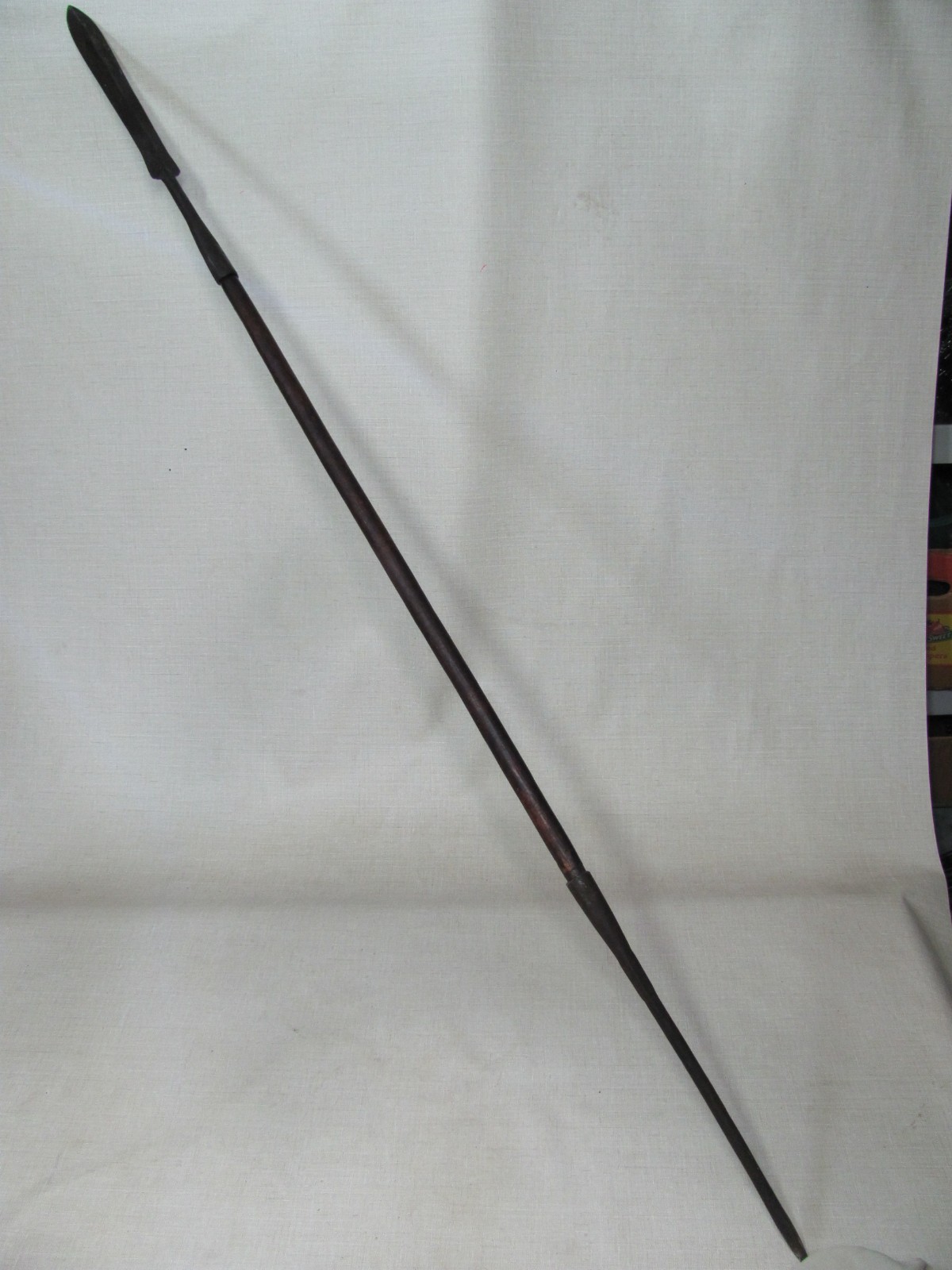 MAASAI SPEAR ASSEGAI TWO-SECTION AFRICAN LION SPEAR 66 INCHES HAND FORGED GOOD