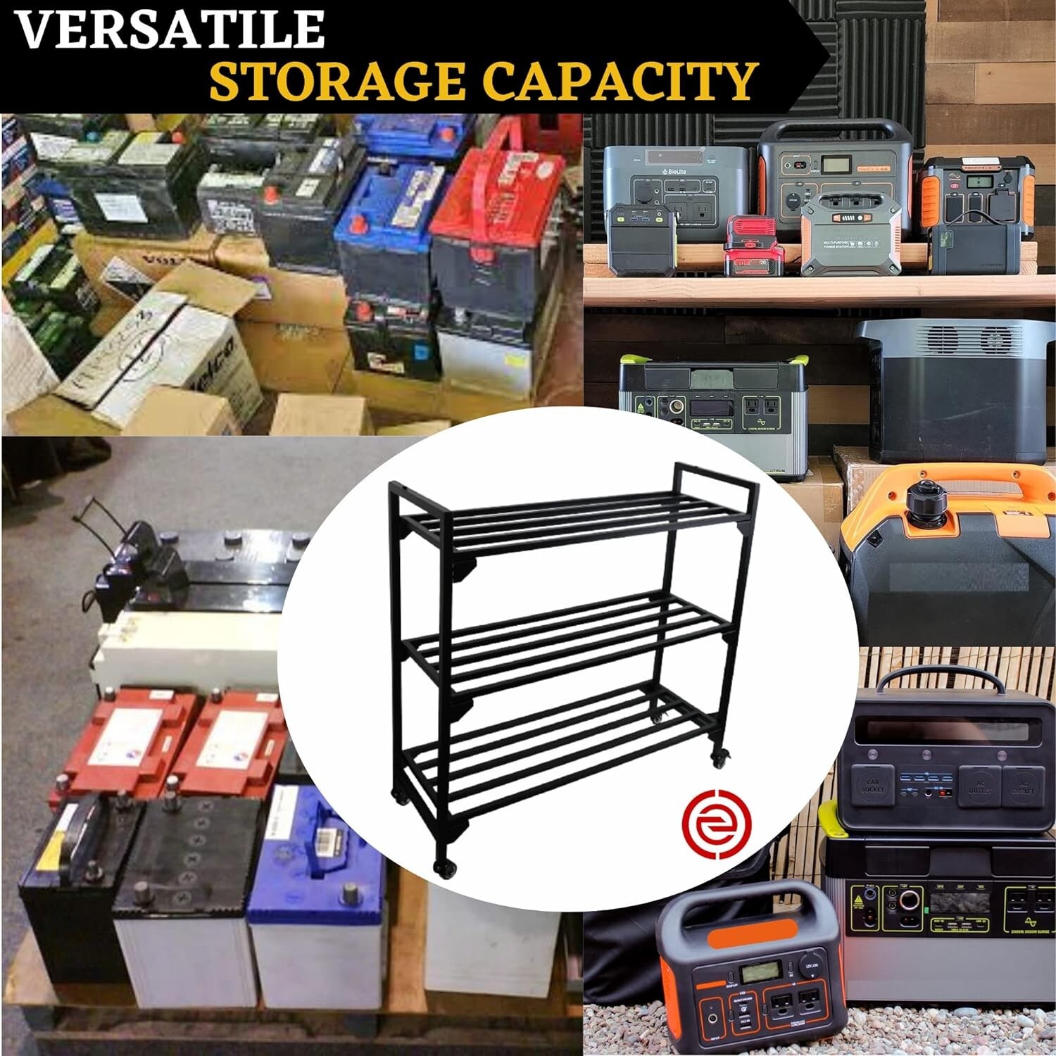 Battery Rack Car Storage Battery Holder Display Rack Storage Shelf Garage Works