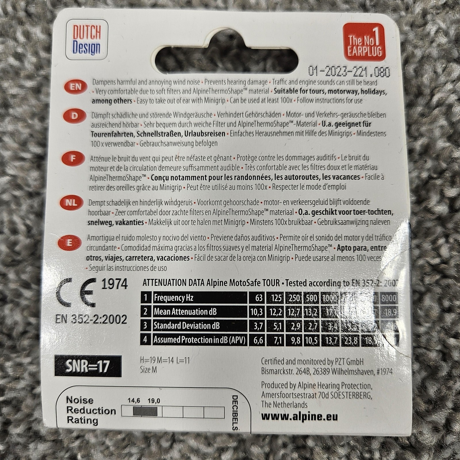 Alpine MotoSafe Tour Ear Plugs Medium White Motorcyclist Free Pouch NEW