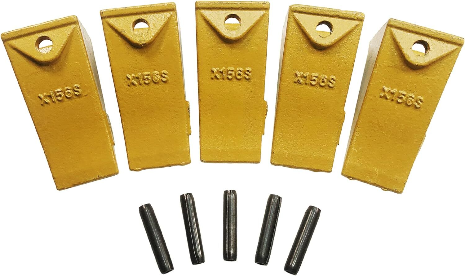 5x X156S Backhoe Bucket Teeth with Pins for Skid Steer and Mini Excavator Bucket