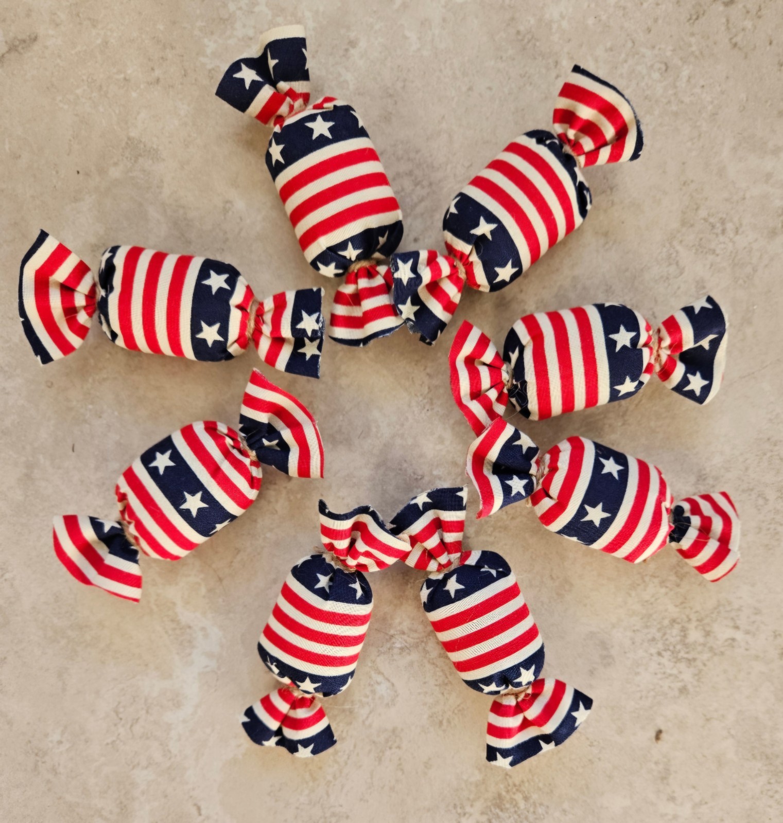 Bowl Filler Americana Patriotic Ornie Fabric 8 Pcs Candy Tier Tray Fabric Decor
