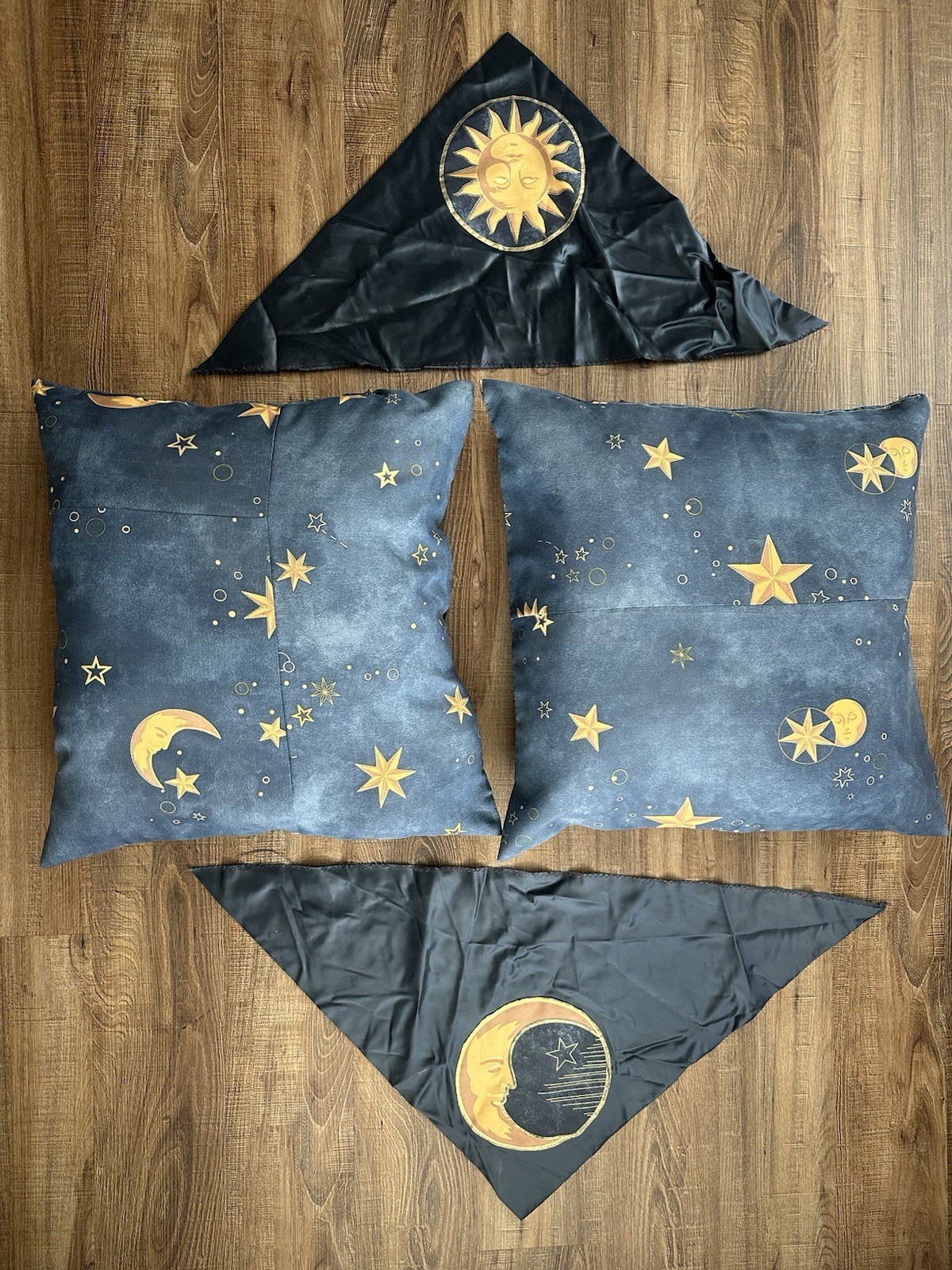 Vintage 90s Celestial Throw Pillow Sun Moon Stars Whimsigoth Set & Flags