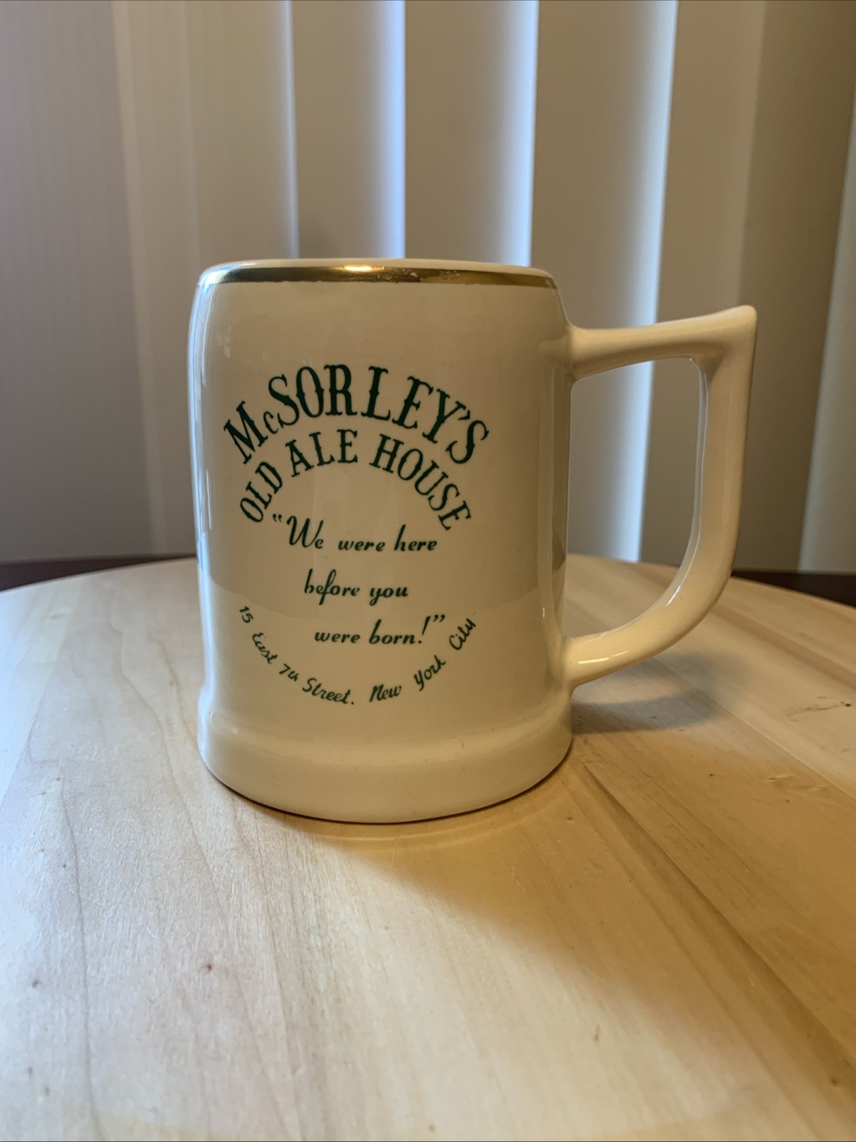 McSORLEY'S OLD ALE HOUSE New York City Beer Mug Stein McSorleys