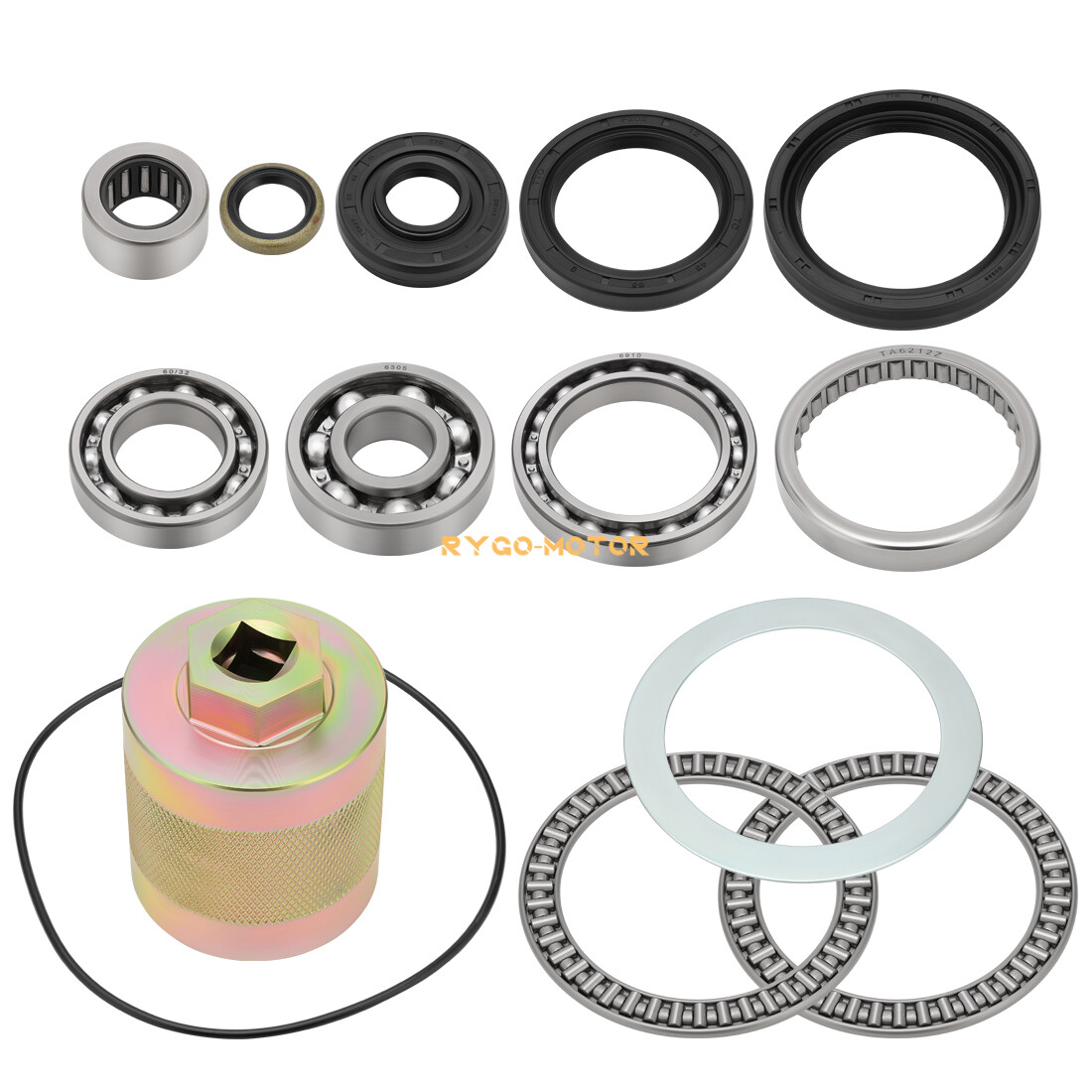 Front Differential Bearing Seal Kit W/ Nut Tool for Kawasaki Brute Force 650 750