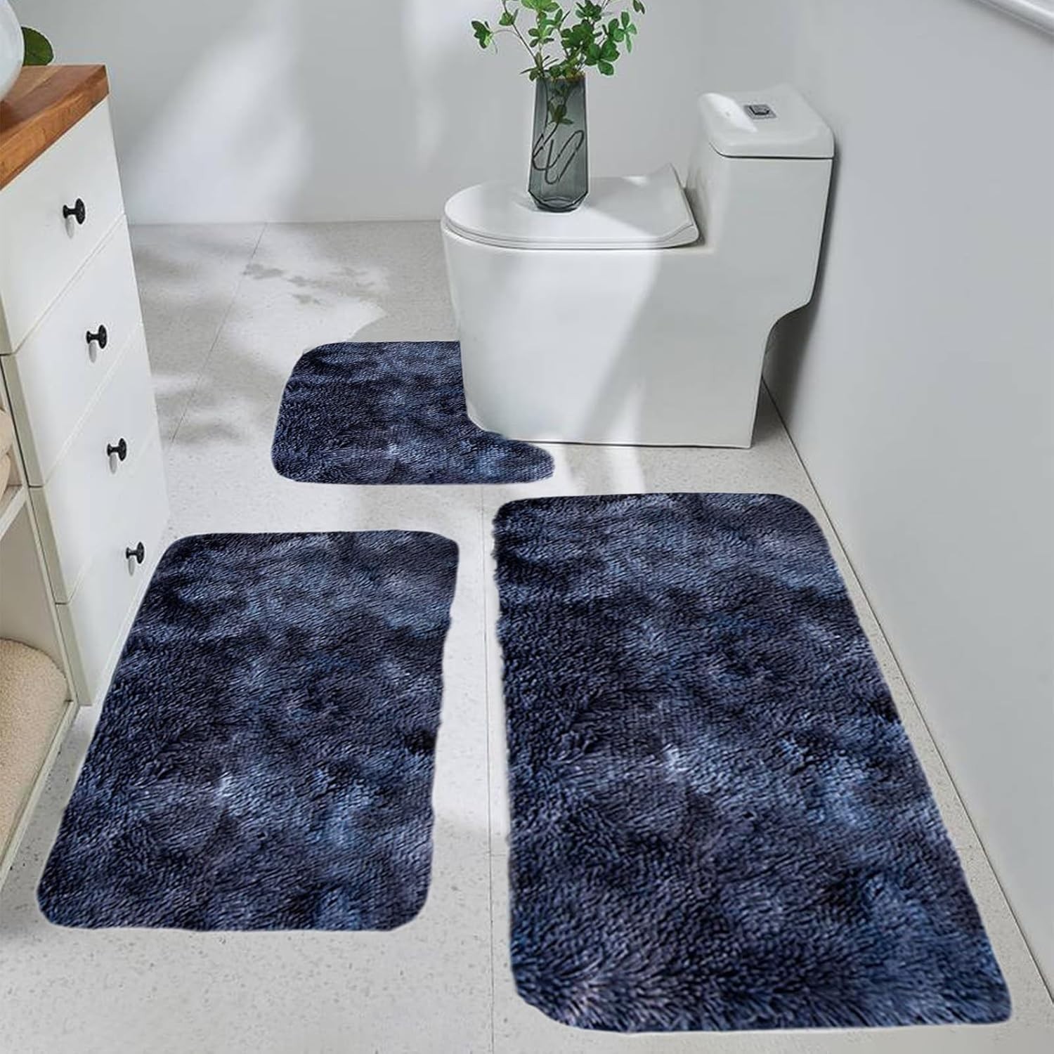 3 Piece Bath Rug Contour Rug Set