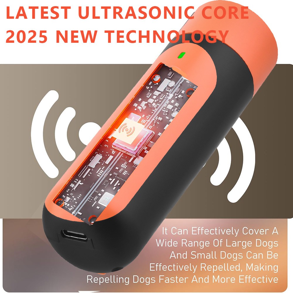Humane Dog Train Tool Anti-Barking Portable UltraSonic Repeller Flashlight 50Ft